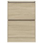 Zapatero de madera de ingeniería roble Sonoma 60x21x87,5 cm de , Zapateros y organizadores de calzado - Ref: Foro24-839891, P...