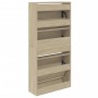 Zapatero de madera de ingeniería roble Sonoma 60x21x125,5 cm de , Zapateros y organizadores de calzado - Ref: Foro24-839898, ...