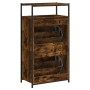Zapatero de madera de ingeniería roble ahumado 60x34x112 cm de , Zapateros y organizadores de calzado - Ref: Foro24-840031, P...