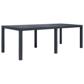 Mesa de jardín de plástico aspecto ratán gris 220x90x72 cm de vidaXL, Mesas de jardín - Ref: Foro24-45608, Precio: 179,56 €, ...