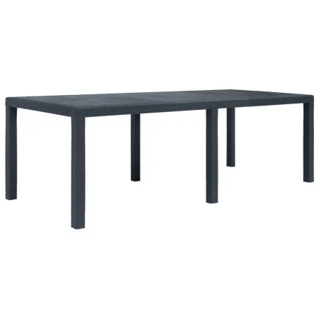 Mesa de jardín de plástico aspecto ratán gris 220x90x72 cm de vidaXL, Mesas de jardín - Ref: Foro24-45608, Precio: 179,56 €, ...
