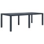 Mesa de jardín de plástico aspecto ratán gris 220x90x72 cm de vidaXL, Mesas de jardín - Ref: Foro24-45608, Precio: 189,56 €, ...