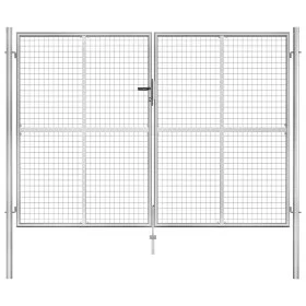 Silberverzinktes Gartentor aus Stahl, 306 x 225 cm von vidaXL, Gartentore - Ref: Foro24-144765, Preis: 498,58 €, Rabatt: %