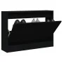 Zapatero de madera de ingeniería negro 80x21x57 cm de , Zapateros y organizadores de calzado - Ref: Foro24-839911, Precio: 71...