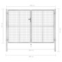 Puerta de jardín de acero galvanizado plateado 306x225 cm de vidaXL, Puertas de jardín - Ref: Foro24-144765, Precio: 507,15 €...