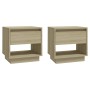Mesitas de noche 2 uds contrachapada roble Sonoma 45x34x44 cm de vidaXL, Mesitas de noche - Ref: Foro24-809519, Precio: 71,77...