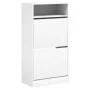 Zapatero de madera de ingeniería blanco 60x34x116 cm de , Zapateros y organizadores de calzado - Ref: Foro24-840015, Precio: ...