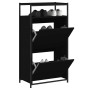 Zapatero de madera de ingeniería negro 60x34x112 cm de , Zapateros y organizadores de calzado - Ref: Foro24-840029, Precio: 9...