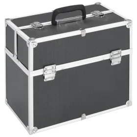 Estuche de maquillaje aluminio negro 38x23x34 cm de vidaXL, Neceseres - Ref: Foro24-91833, Precio: 51,40 €, Descuento: %