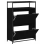 Zapatero de madera de ingeniería negro 75x34x112 cm de , Zapateros y organizadores de calzado - Ref: Foro24-840034, Precio: 1...