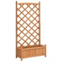 Jardinera con enrejado de madera maciza de abeto marrón de , Maceteros y jardineras - Ref: Foro24-365488, Precio: 91,20 €, De...
