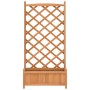 Jardinera con enrejado de madera maciza de abeto marrón de , Maceteros y jardineras - Ref: Foro24-365488, Precio: 91,20 €, De...