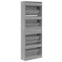 Zapatero de madera de ingeniería gris Sonoma 60x21x163,5 cm de , Zapateros y organizadores de calzado - Ref: Foro24-839908, P...