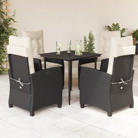 Set de muebles jardín 5 pzas con cojines ratán sintético negro en Conjuntos de jardín | Comprar online en Foru.es