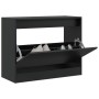 Zapatero de madera de ingeniería negro 80x34x63 cm de , Zapateros y organizadores de calzado - Ref: Foro24-839960, Precio: 60...