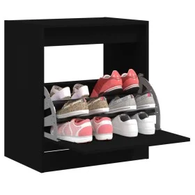 Zapatero de madera de ingeniería negro 60x42x69 cm de , Zapateros y organizadores de calzado - Ref: Foro24-839981, Precio: 58...