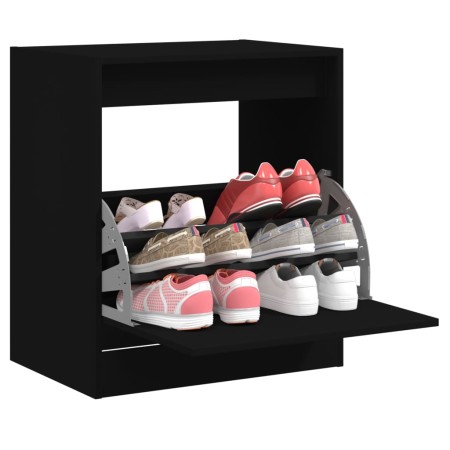 Zapatero de madera de ingeniería negro 60x42x69 cm de , Zapateros y organizadores de calzado - Ref: Foro24-839981, Precio: 59...