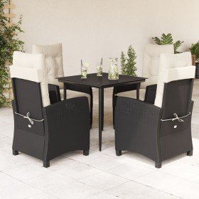 Set de muebles jardín 5 pzas con cojines ratán sintético negro en Conjuntos de jardín | Comprar online en Foru.es