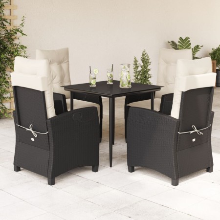 Set de muebles jardín 5 pzas con cojines ratán sintético negro en Conjuntos de jardín | Comprar online en Foru.es