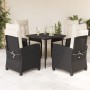 Set de muebles jardín 5 pzas con cojines ratán sintético negro en Conjuntos de jardín | Comprar online en Foru.es