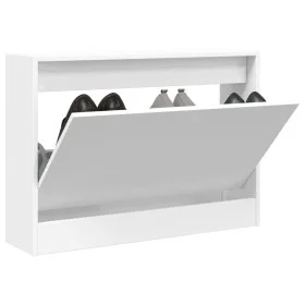 Zapatero de madera de ingeniería blanco 80x21x57 cm de , Zapateros y organizadores de calzado - Ref: Foro24-839910, Precio: 6...