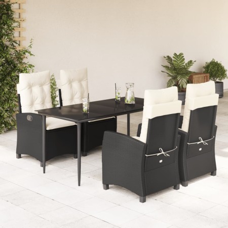 Set de muebles jardín 5 pzas con cojines ratán sintético negro en Conjuntos de jardín | Comprar online en Foru.es
