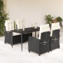 Set de muebles jardín 5 pzas con cojines ratán sintético negro en Conjuntos de jardín | Comprar online en Foru.es