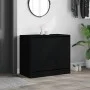 Zapatero de madera de ingeniería negro 80x42x69 cm de , Zapateros y organizadores de calzado - Ref: Foro24-840002, Precio: 66...
