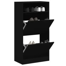 Zapatero de madera de ingeniería negro 60x34x116 cm de , Zapateros y organizadores de calzado - Ref: Foro24-840016, Precio: 8...