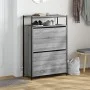 Zapatero de madera de ingeniería gris Sonoma 75x34x112 cm de , Zapateros y organizadores de calzado - Ref: Foro24-840037, Pre...