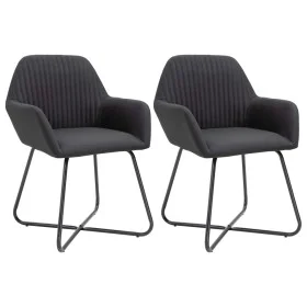 Sillas de comedor 2 unidades tela negro de vidaXL, Sillas de comedor - Ref: Foro24-249813, Precio: 158,96 €, Descuento: %
