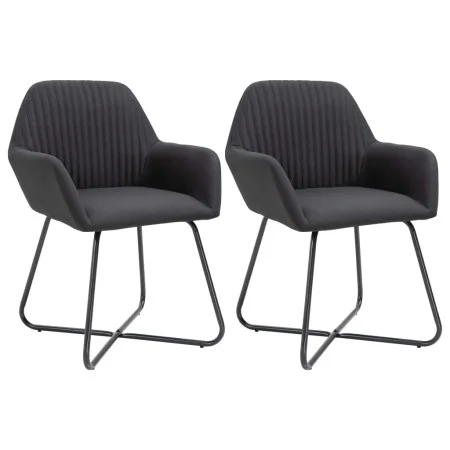 Sillas de comedor 2 unidades tela negro de vidaXL, Sillas de comedor - Ref: Foro24-249813, Precio: 158,96 €, Descuento: %