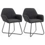 Sillas de comedor 2 unidades tela negro de vidaXL, Sillas de comedor - Ref: Foro24-249813, Precio: 158,96 €, Descuento: %