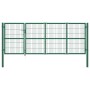 Puerta de valla de jardín con postes acero verde 350x120 cm de , Puertas de jardín - Ref: Foro24-142570, Precio: 526,87 €, De...