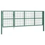 Garden fence gate with green steel posts 350x120 cm by , garden gates - Ref: Foro24-142570, Price: 516,77 €, Discount: %