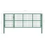 Garden fence gate with green steel posts 350x120 cm by , garden gates - Ref: Foro24-142570, Price: 516,77 €, Discount: %