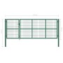 Puerta de valla de jardín con postes acero verde 350x120 cm de , Puertas de jardín - Ref: Foro24-142570, Precio: 526,87 €, De...