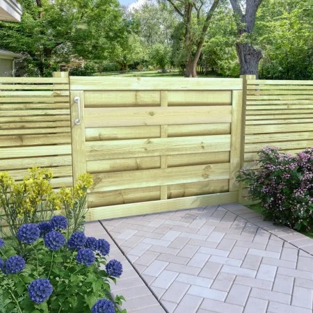 Puerta de jardín madera de pino impregnada verde 100x75 cm de , Puertas de jardín - Ref: Foro24-45314, Precio: 44,70 €, Descu...
