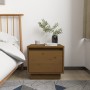 Mesita de noche madera maciza de pino marrón miel 35x34x32 cm de vidaXL, Mesitas de noche - Ref: Foro24-813401, Precio: 42,39...