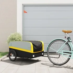 Remolque para bicicleta hierro negro y amarillo 45 kg de , Remolques para bicicletas - Ref: Foro24-94050, Precio: 81,36 €, De...