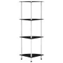 Estantería 4 niveles cristal templado negro 30x30x100 cm de vidaXL, Librerías y estanterías - Ref: Foro24-249520, Precio: 41,...