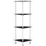 Estantería 4 niveles cristal templado negro 30x30x100 cm de vidaXL, Librerías y estanterías - Ref: Foro24-249520, Precio: 42,...