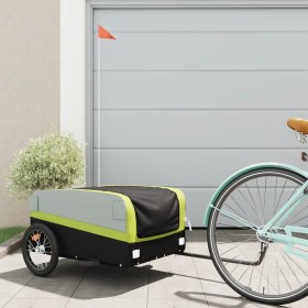 Remolque para bicicleta hierro negro y verde 45 kg de , Remolques para bicicletas - Ref: Foro24-94046, Precio: 88,73 €, Descu...