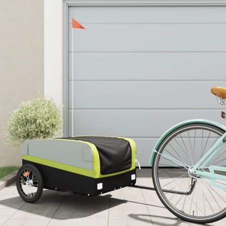 Remolque para bicicleta hierro negro y verde 45 kg de , Remolques para bicicletas - Ref: Foro24-94046, Precio: 88,73 €, Descu...
