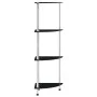 Estantería 4 niveles cristal templado negro 30x30x100 cm de vidaXL, Librerías y estanterías - Ref: Foro24-249520, Precio: 41,...