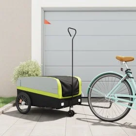 Remolque para bicicleta hierro negro y verde 45 kg de , Remolques para bicicletas - Ref: Foro24-94067, Precio: 88,21 €, Descu...