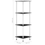 Estantería 4 niveles cristal templado negro 30x30x100 cm de vidaXL, Librerías y estanterías - Ref: Foro24-249520, Precio: 41,...
