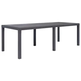 Mesa de jardín de plástico aspecto ratán marrón 220x90x72 cm de vidaXL, Mesas de jardín - Ref: Foro24-45609, Precio: 185,07 €...