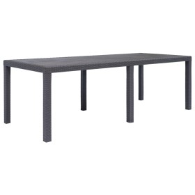 Mesa de jardín de plástico aspecto ratán marrón 220x90x72 cm de vidaXL, Mesas de jardín - Ref: Foro24-45609, Precio: 169,10 €...