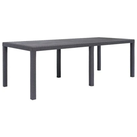 Mesa de jardín de plástico aspecto ratán marrón 220x90x72 cm de vidaXL, Mesas de jardín - Ref: Foro24-45609, Precio: 185,07 €...